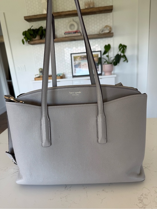 kate spade Handbags - kate spade Grey/taupe Leather Tote Bag